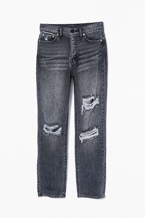 BDG High-Waisted Slim Straight Jean – Washed Black | Urban Outfitters