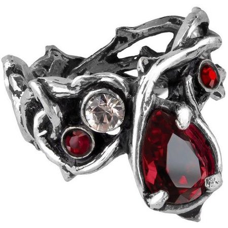 Gothic Ruby Crystal Ring