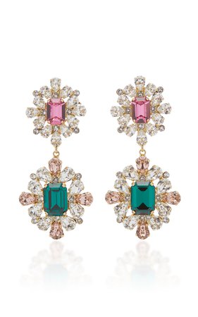 Gold-Tone Crystal Clip Earrings by Dolce & Gabbana | Moda Operandi