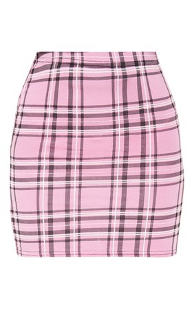 Dusty Pink Check Print Mini Skirt | Skirts | PrettyLittleThing USA
