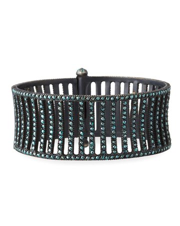 Yossi Harari Liliah Blue Diamond Corset Cuff Bracelet