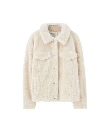 Pull and Bear Faux shearling trucker jacket