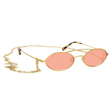 ALESSANDRA RICH Sunglasses - Gold with Coral Lens - ALONA