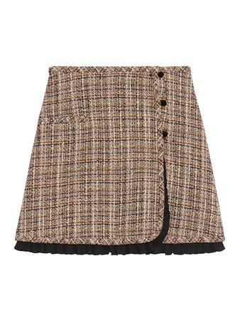 Shop Sandro Tweed Ruffle-Trim Mini Skirt up to 70% Off | Saks Fifth Avenue