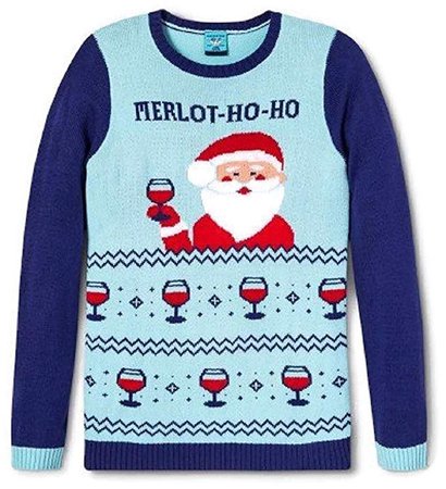 33 Degrees Women's 'Merlot-Ho-Ho' Sweater Ugly Christmas Holiday - XS at Amazon Women’s Clothing store