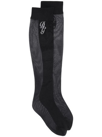 Dolce & Gabbana Mesh Detail Long Socks
