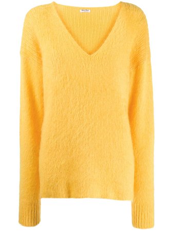 Miu Miu mohair v-neck jumper £602 - Buy Online - Mobile Friendly, Fast Delivery
