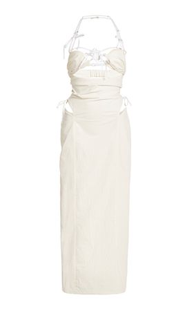 Ruban Tie-Detailed Cutout Cotton Midi Dress By Jacquemus | Moda Operandi