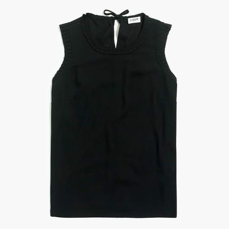 Sleeveless top with pleated trim