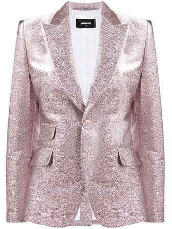 Dsquared2 Glitter Single Breasted Blazer S75BN0642S52027 Pink | Farfetch