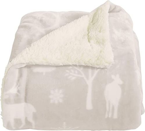 Great Bay Home Sherpa Fleece and Velvet Plush King Throw Blanket Grey Woods | Thick Blanket for Fall and Winter | Cozy, Soft, and Warm Fleece Throw Blanket | Cielo Collection : Home & Kitchen