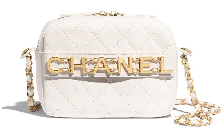 Chanel white camera bag