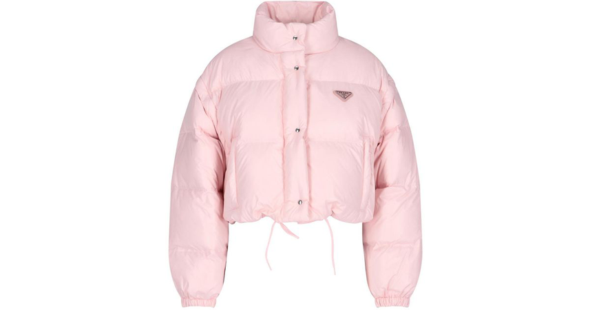Prada Women's Pink Crop Down Jacket