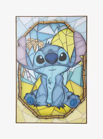 Disney Lilo & Stitch Stained Glass Stitch Wood Poster
