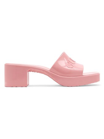 Shop Gucci Women's Rubber Slide Sandals | Saks Fifth Avenue
