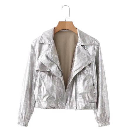 womens metallic silver jacket - Ecosia