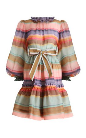 The Lovestruck Rainbow Silk Mini Dress By Zimmermann | Moda Operandi