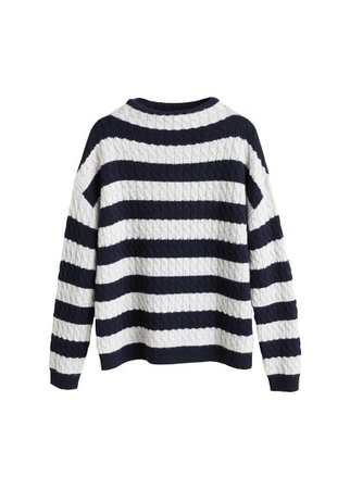 MANGO Striped 100% cashmere sweater