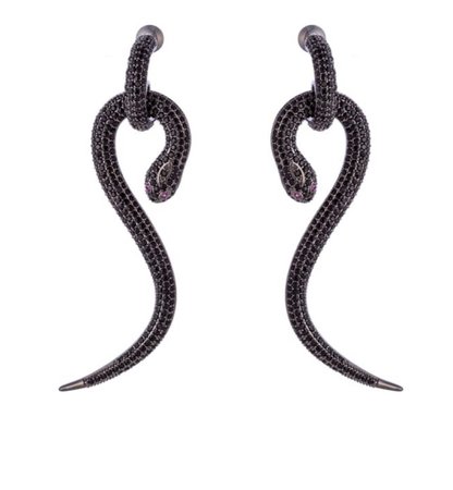 snake earrings black