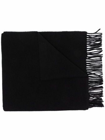 Moncler fringed wool scarf