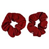 Amazon.com : Set of 2 Solid Scrunchies - Red : Beauty