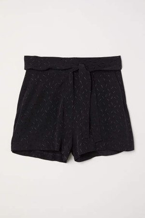 Jacquard-weave Shorts - Black