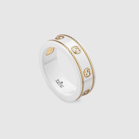 Icon ring with yellow gold Interlocking G | GUCCI® PT