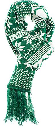 VIVIAN & VINCENT Women's Christmas Xmas Soft Long Warm Winter Knit Scarf P1 Brown: Clothing