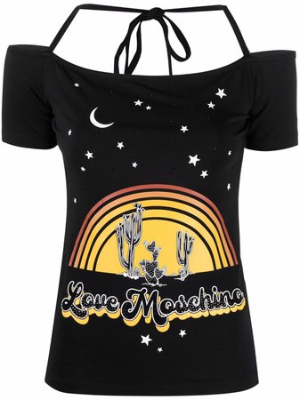 Love Moschino graphic-print logo-print T-shirt - Farfetch