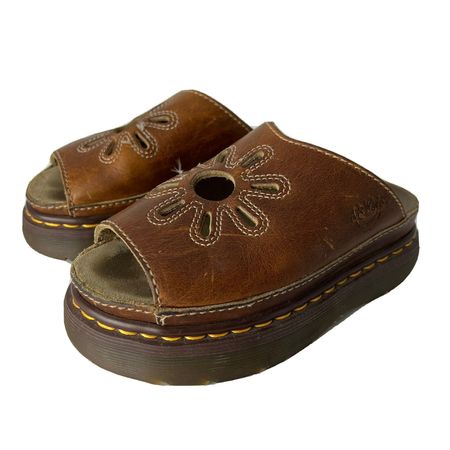 Vintage Dr. Martens Flower Cut Sandals Leather Y2K Doc 90s Slide US 4 England | eBay