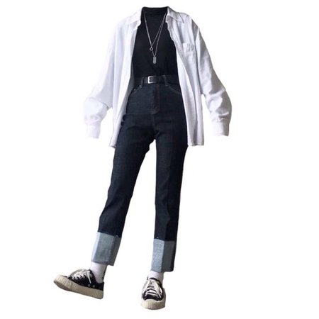 white black outfit png clothing