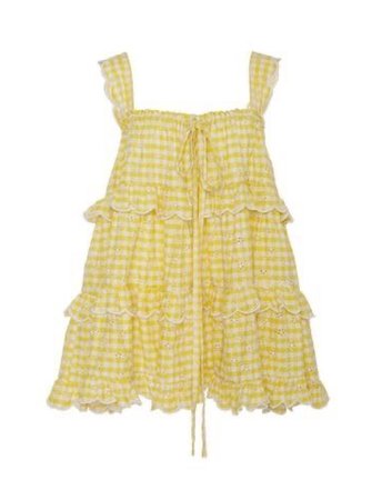 y2k cottagecore yellow dress