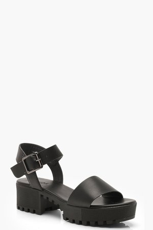 Cleated 2 Part Sandals | Boohoo