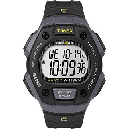Timex T5E901 Ironman Classic 30 Gray/Black/Lime Resin Strap Watch
