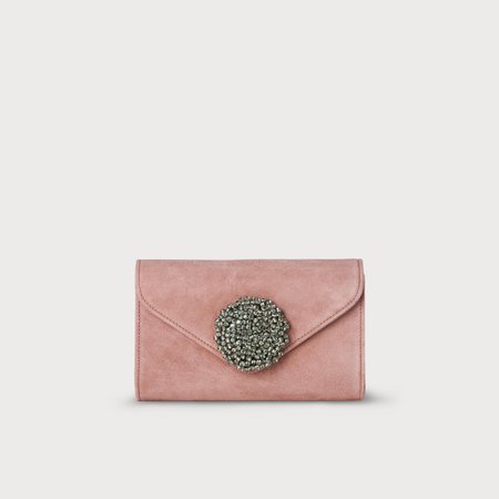 Sissi Pink Suede Clutch Bag | Handbags | L.K.Bennett
