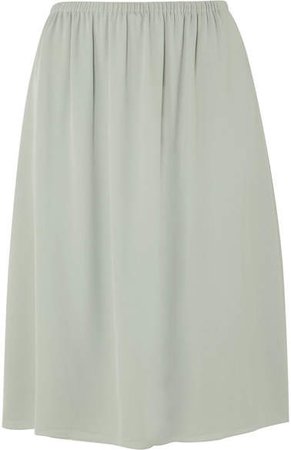 Silk-crepe Skirt - Green