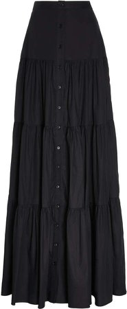 Brock Collection Tiered-Ruffle Cotton-Blend Maxi Skirt Size: 0