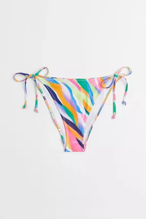 Tie Bikini Bottoms - Pink/patterned - Ladies | H&M US
