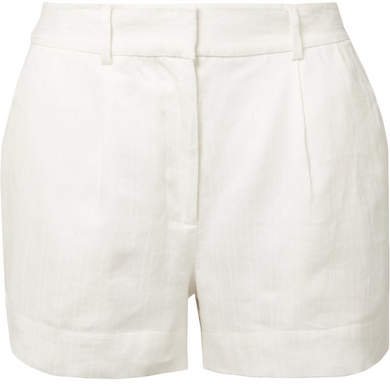 Fine Linen-blend Shorts - White
