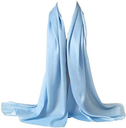 Bellonesc Silk Scarf 100% silk Long Lightweight Sunscreen Shawls for Women (light blue) at Amazon Women’s Clothing store