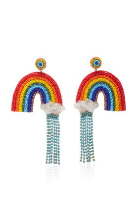 Deepa Gurnani Rainbow Glass Earrings