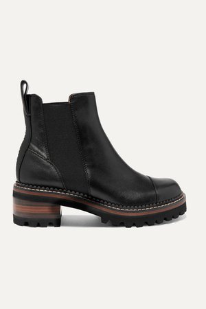 See By Chloé | Leather Chelsea platform boots | NET-A-PORTER.COM