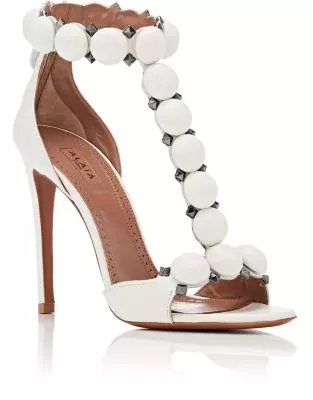 Alaia Leather T-Strap Sandals
