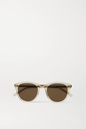 Beige Round-frame acetate sunglasses | SAINT LAURENT | NET-A-PORTER