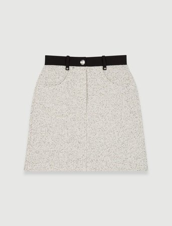 TWEED-STYLE SKIRT WITH CONTRAST DETAILS | MAJE
