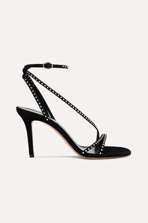 Athist Crystal-embellished Suede Sandals - Black