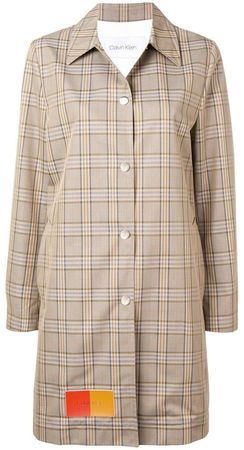 patched glen check coat