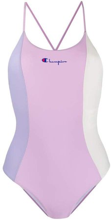 colour-block swimsuit