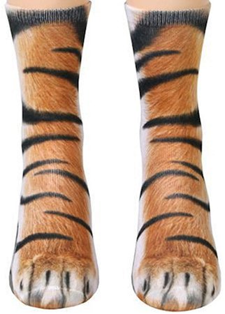 Amazon.com: Animal Paws Socks-Novelty Animal Socks Crazy 3D Cat Dog Tiger Paw Crew Socks Funny Gift for Women Men Kids: Clothing