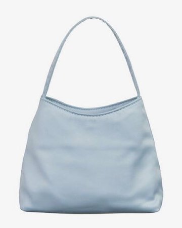 Brie Leon The Mini Chloe Satin Top Handle Bag blue
